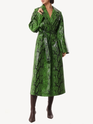 Женский плащ из экокожи