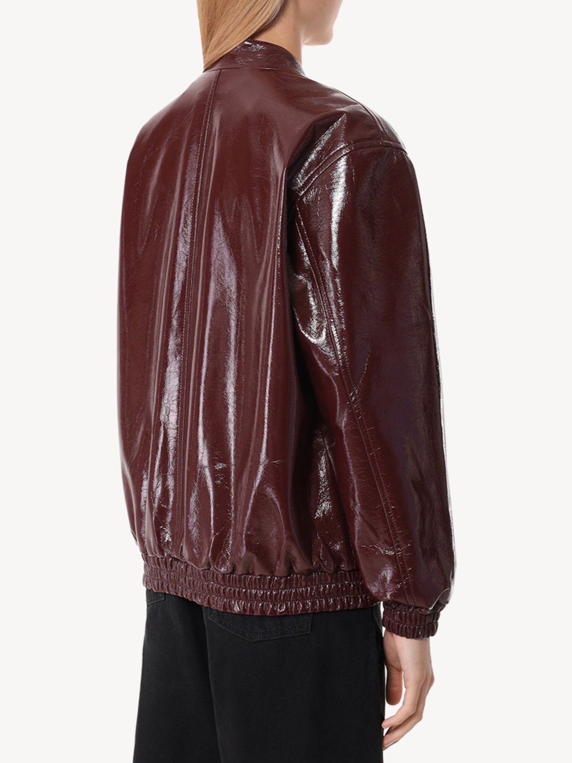 Женский бомбер из экокожи