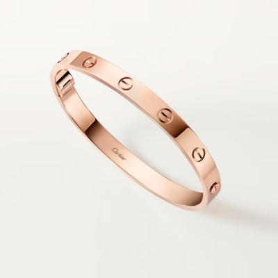 Классическая модель браслета Cartier Love, застежка на один винт, розовое золото