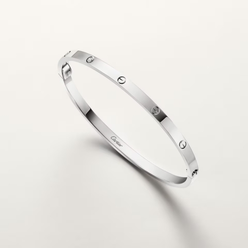 Тонкая модель браслета Cartier Love, белое золото