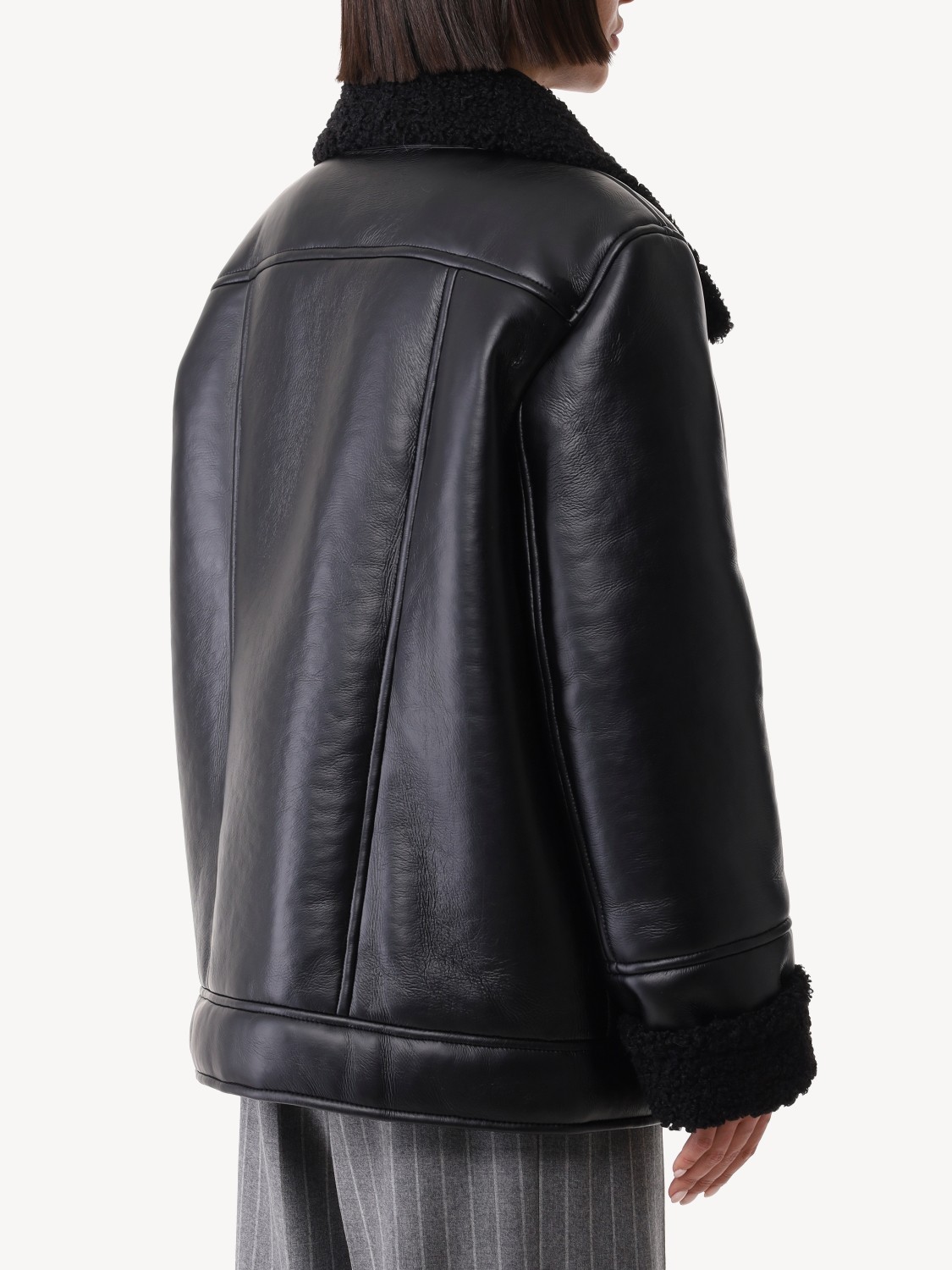 Женская дубленка из экомеха