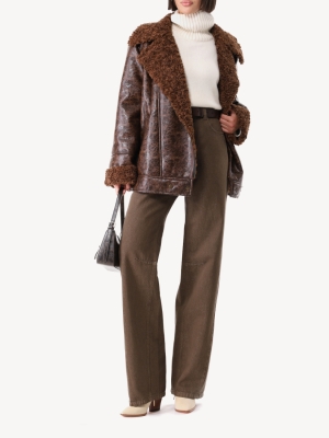 Женская дубленка из экомеха