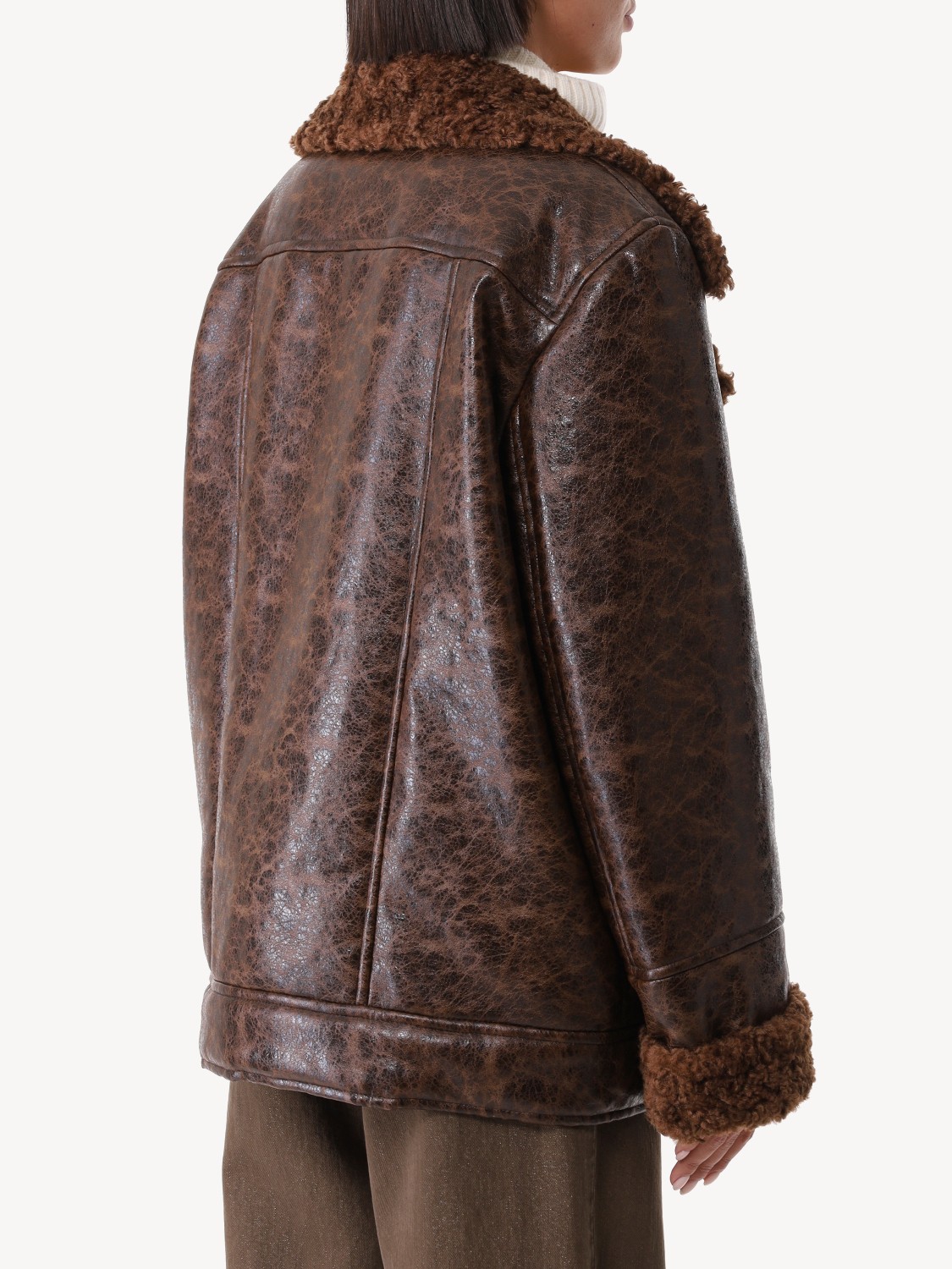 Женская дубленка из экомеха