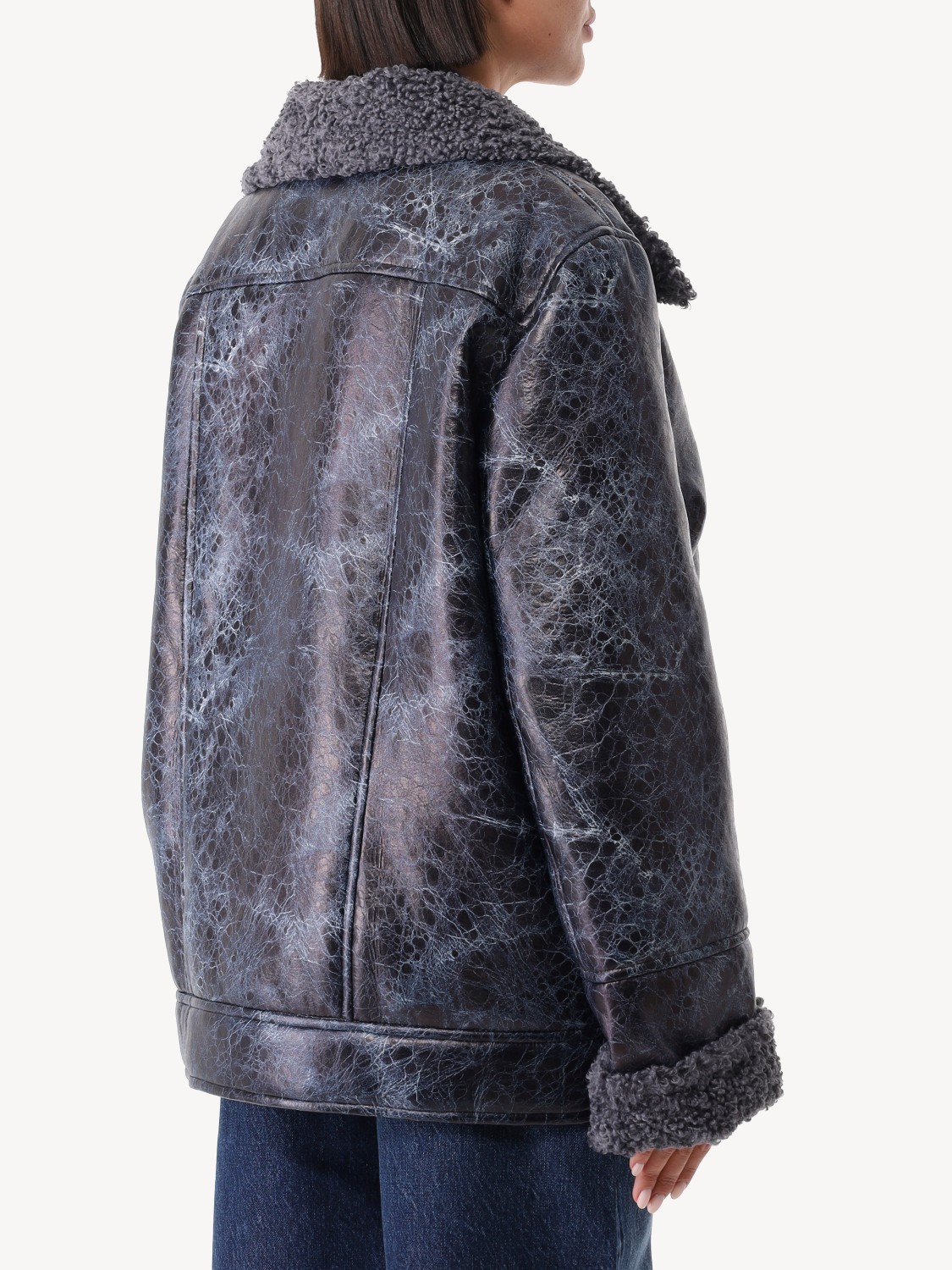 Женская дубленка из экомеха