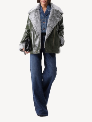 Женская дубленка из экомеха