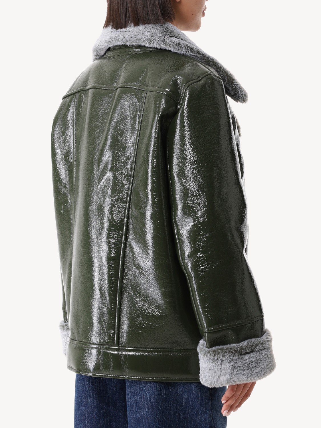 Женская дубленка из экомеха