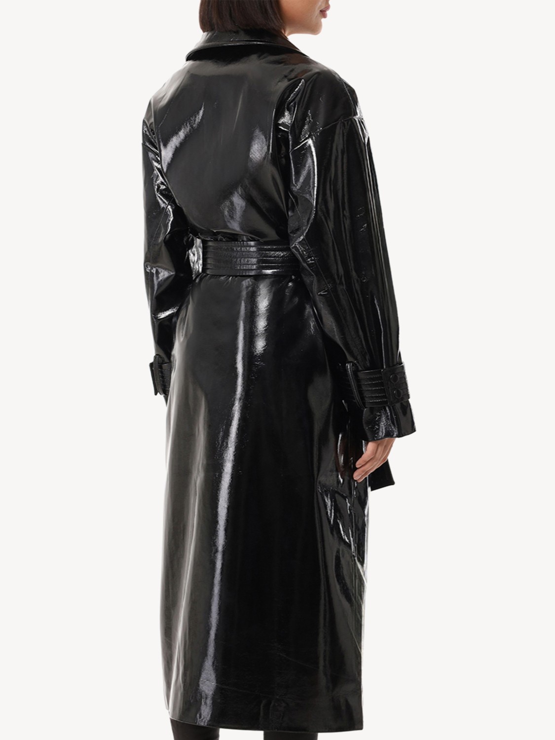 Женский плащ из экокожи