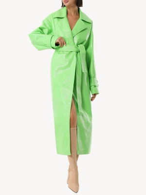 Женский плащ из экокожи