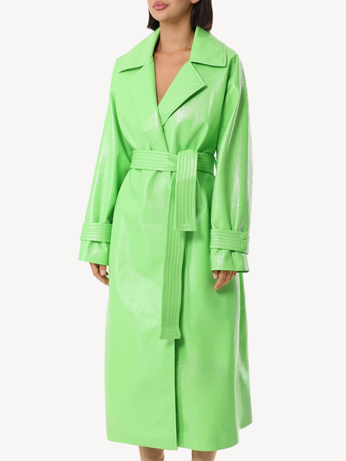 Женский плащ из экокожи