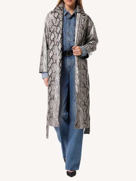 Женский плащ из экокожи