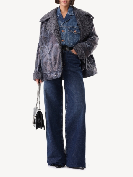 Женская дубленка из экомеха